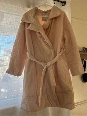 a new day Blush Pink Tie-Waist Trench Coat